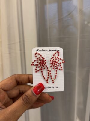 Boucle d’oreille demi aile de papillon argent diamants