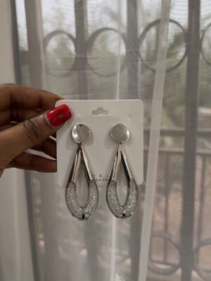 Boucle d’oreille ovale argent