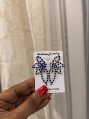 Boucle d’oreille demi aile de papillon argent diamants