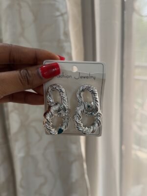Boucle d’oreille liens argent
