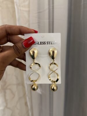 Boucle d’oreille doré long