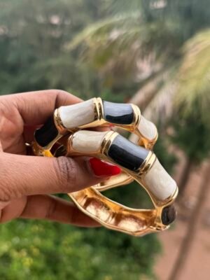 Bracelet rawan noir blanc