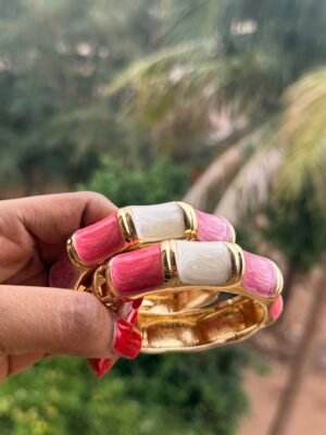 Bracelet rawan rose blanc