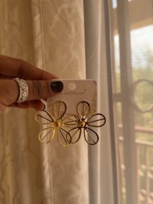 Boucles d’oreilles dorées marguerite