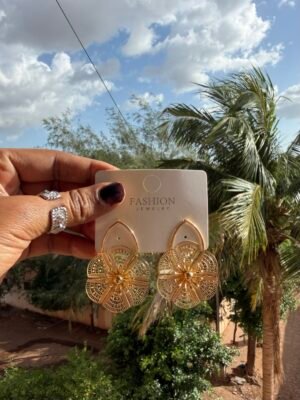 Boucle d’oreille dentelle florale