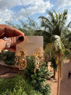 Boucles d’oreilles dorée bloom cristal
