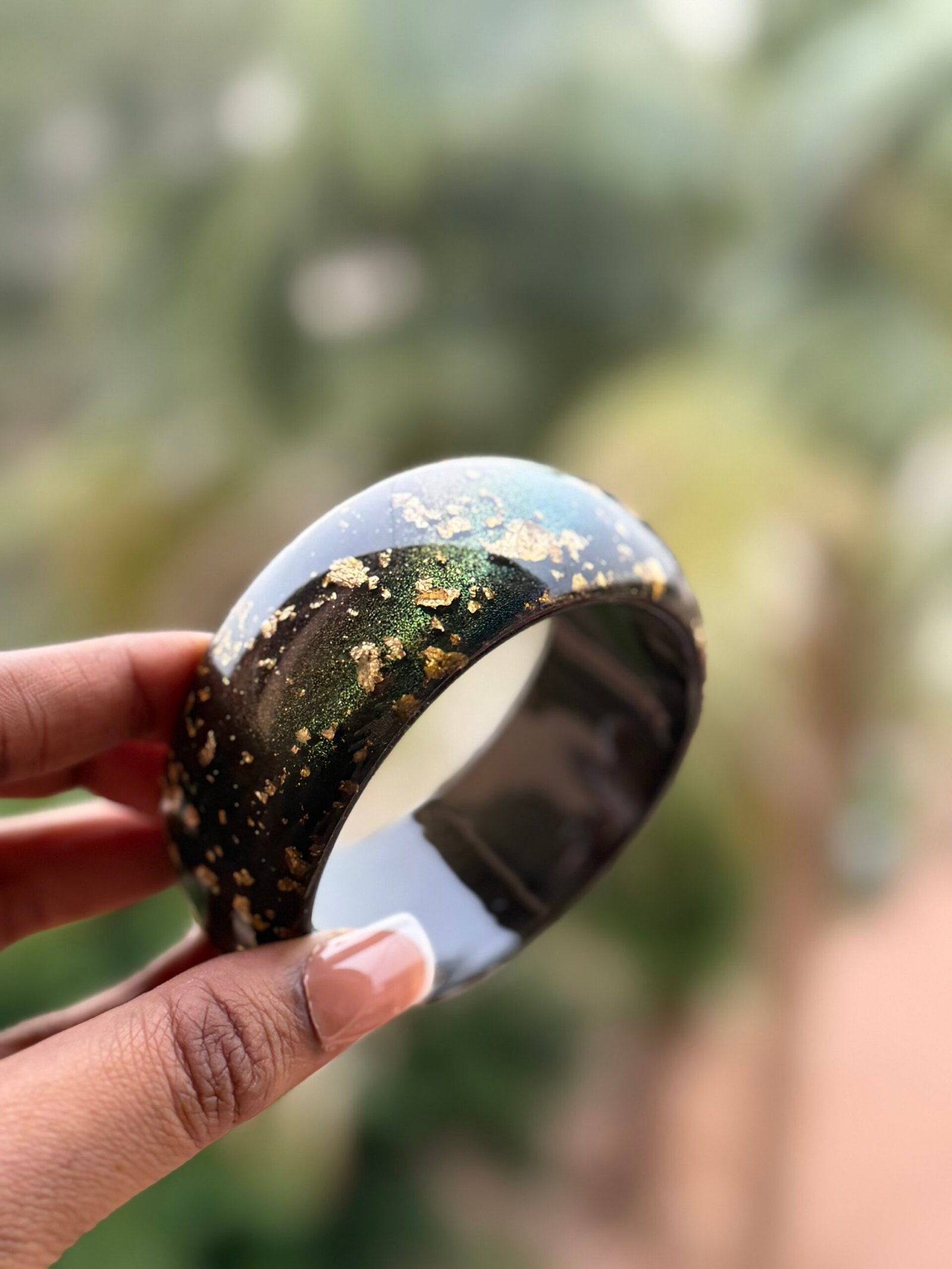 Bracelet acrylique noir – Image 2